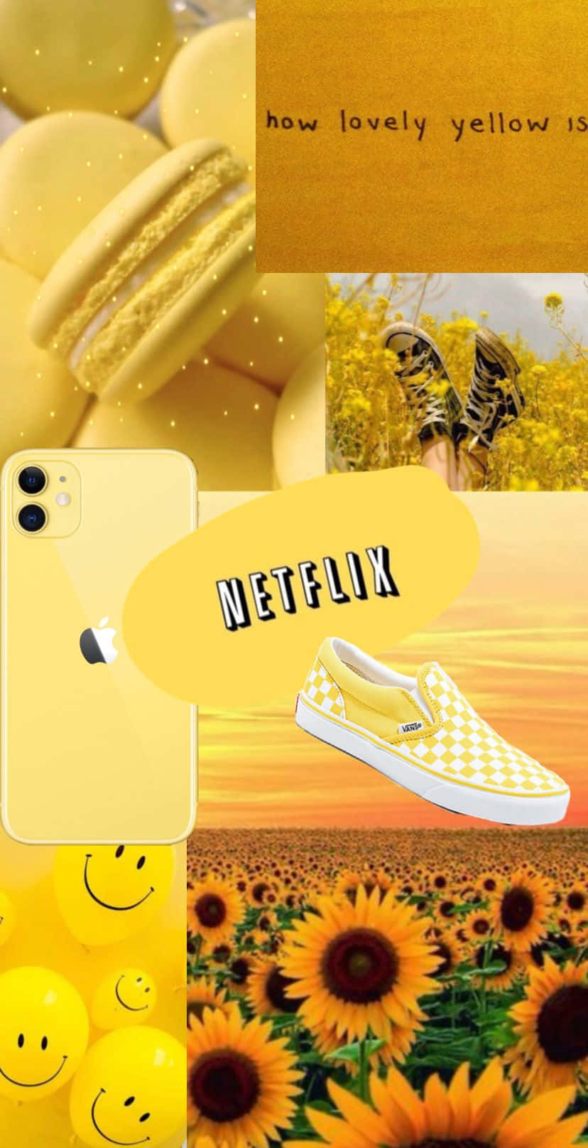 Colaj Vara Pastel Galben Adorabil Fundal