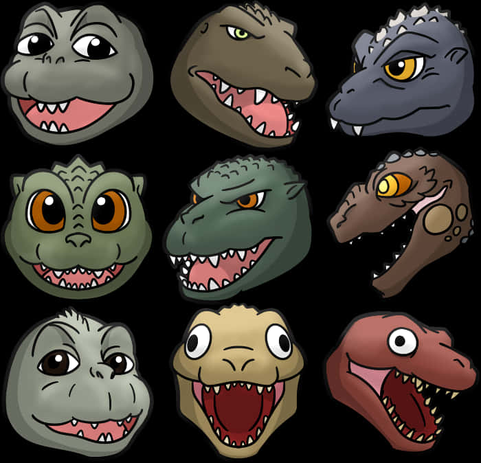 Colecție cu capete de kaiju animate Fundal