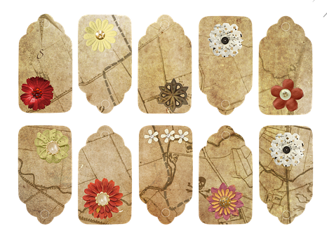 Colecție de Etichete Florale Vintage Fundal