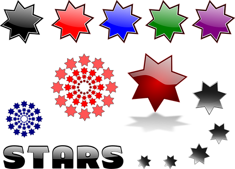 Colectie de stele colorate - Vector Fundal