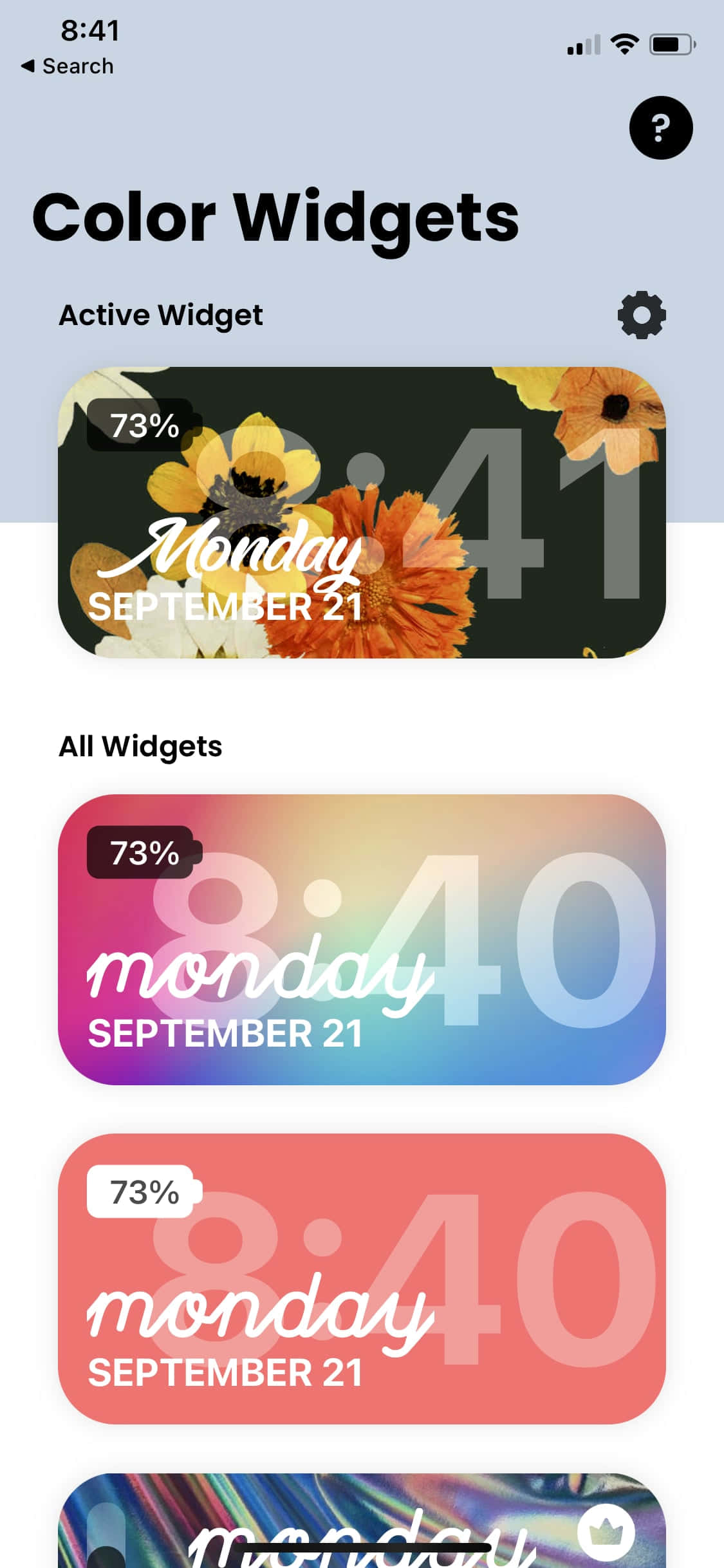 color widgets - captură de ecran apk Fundal