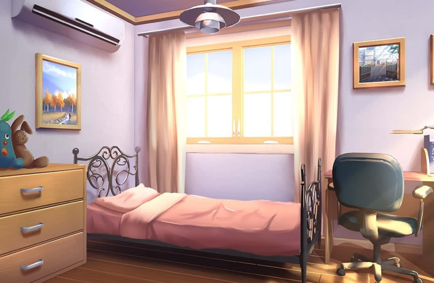 Colorată, Confortabilă și Relaxantă - O Ediție de Cameră Anime Fundal