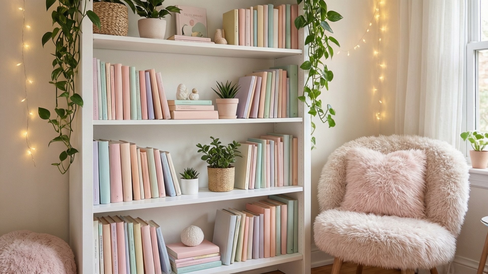 Colțișor de lectură cu bibliotecă Fundal