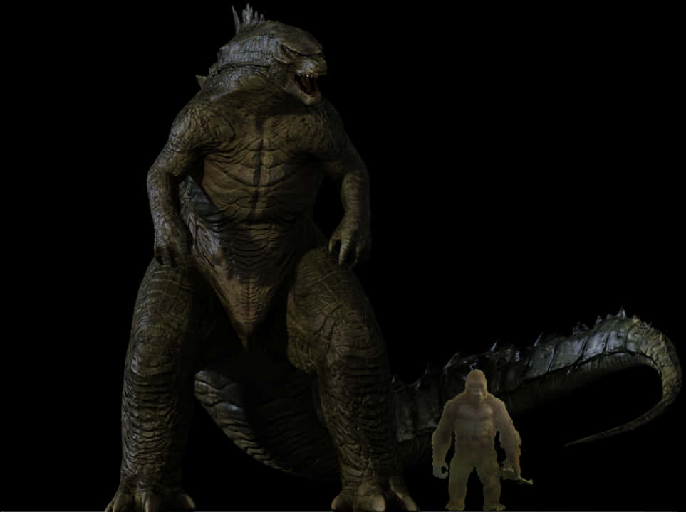 Comparație de scară Godzilla Fundal