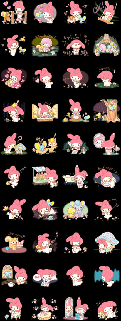 Line スタンプ マイメロ, descărcare HD PNG — Drăguț Fundal