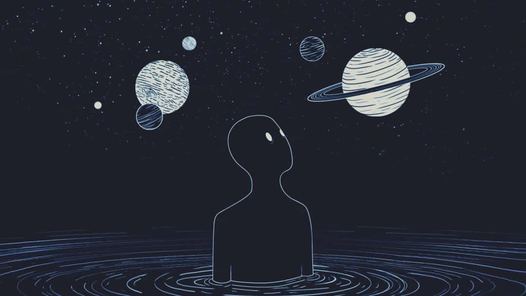 Computer Estetic 4K cu Planete Fundal