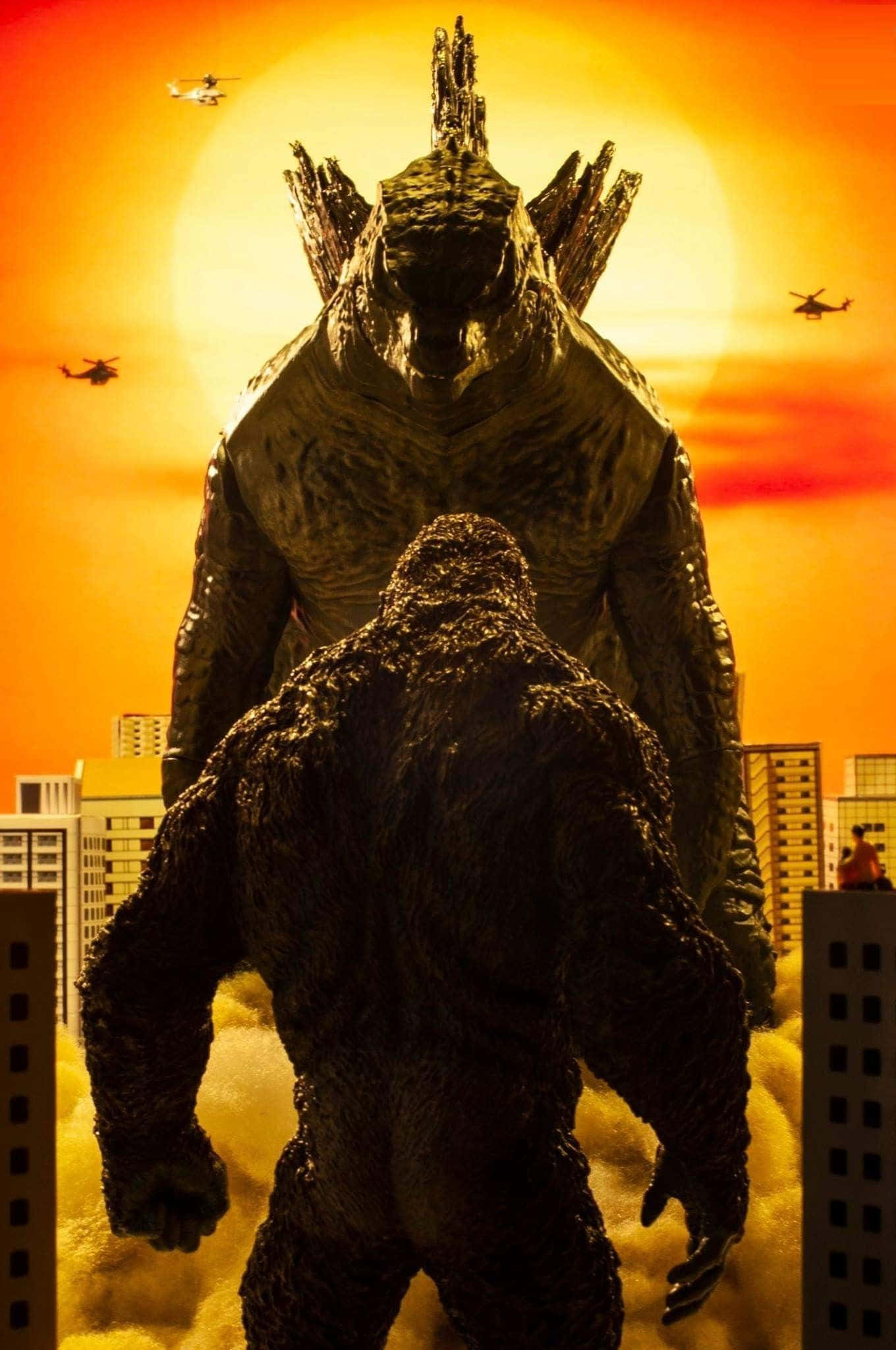 Confrontare epică între Godzilla și Kong Fundal