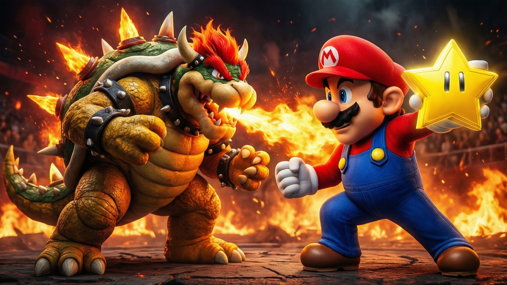 Confruntarea cu Bowser Fundal