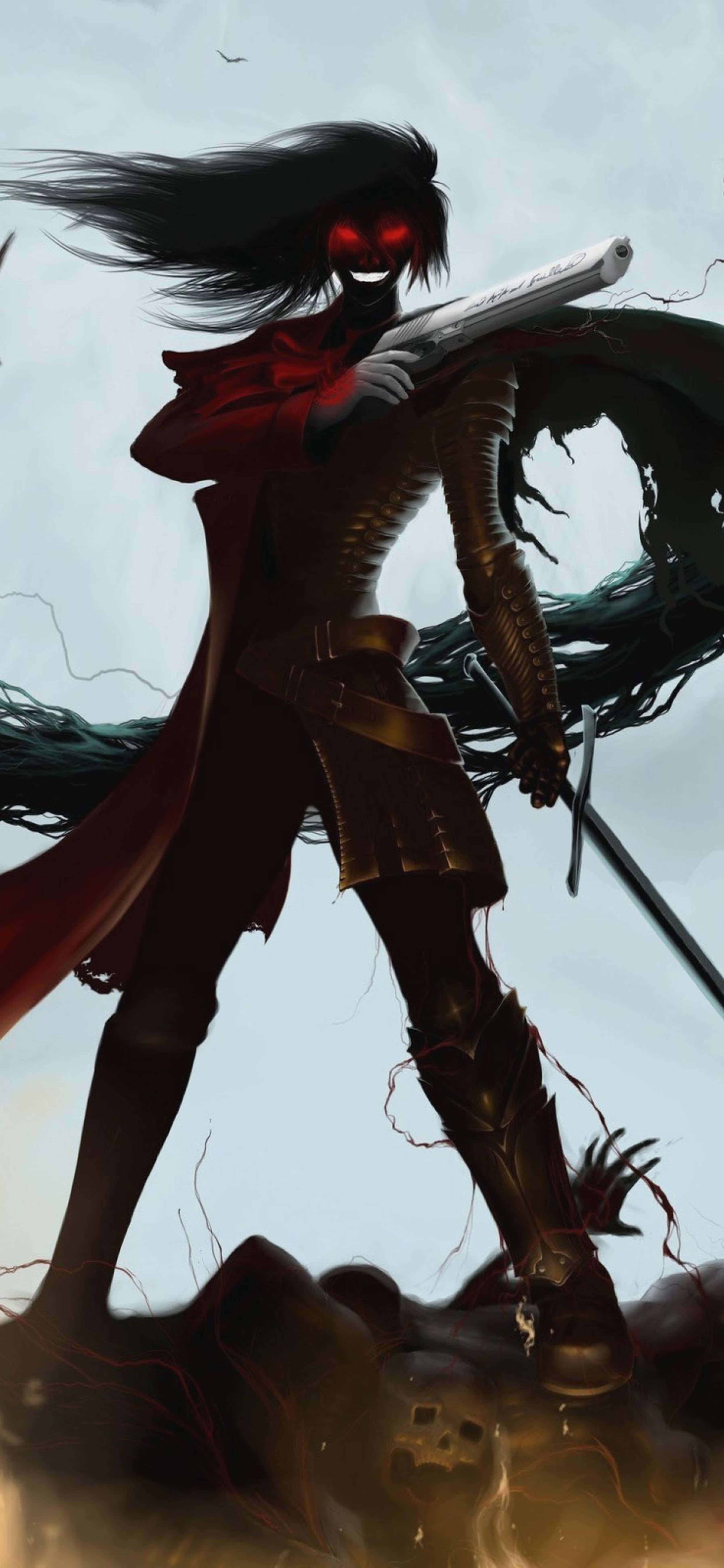 Confruntație Intensă în Hellsing Ultimate 4K Fundal