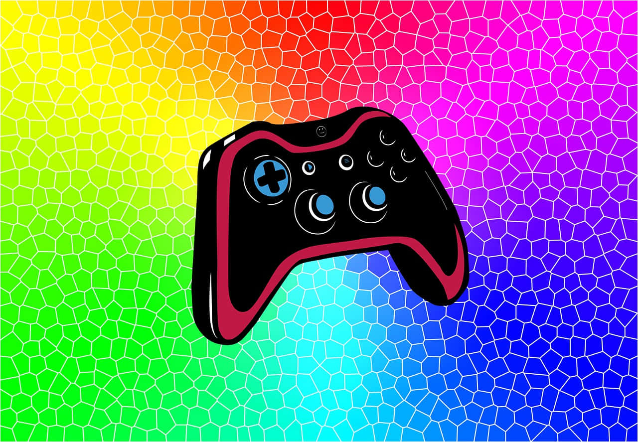 Controller de joc remote pe fundal curcubeu Fundal