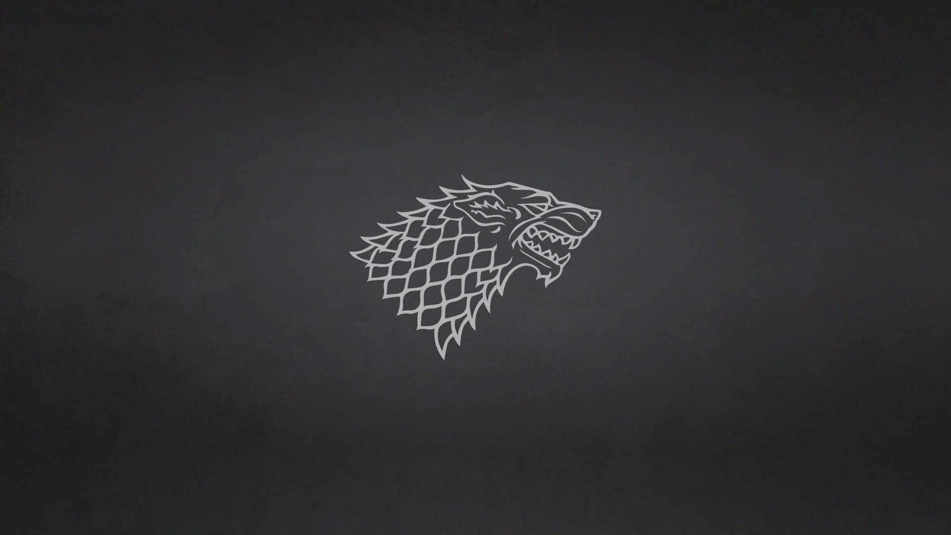 Contur Alb Casa Stark Întunecat Fundal