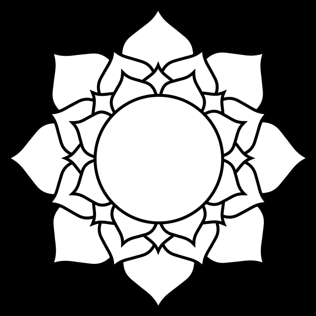 Contur Stilizat de Floare de Lotus Fundal