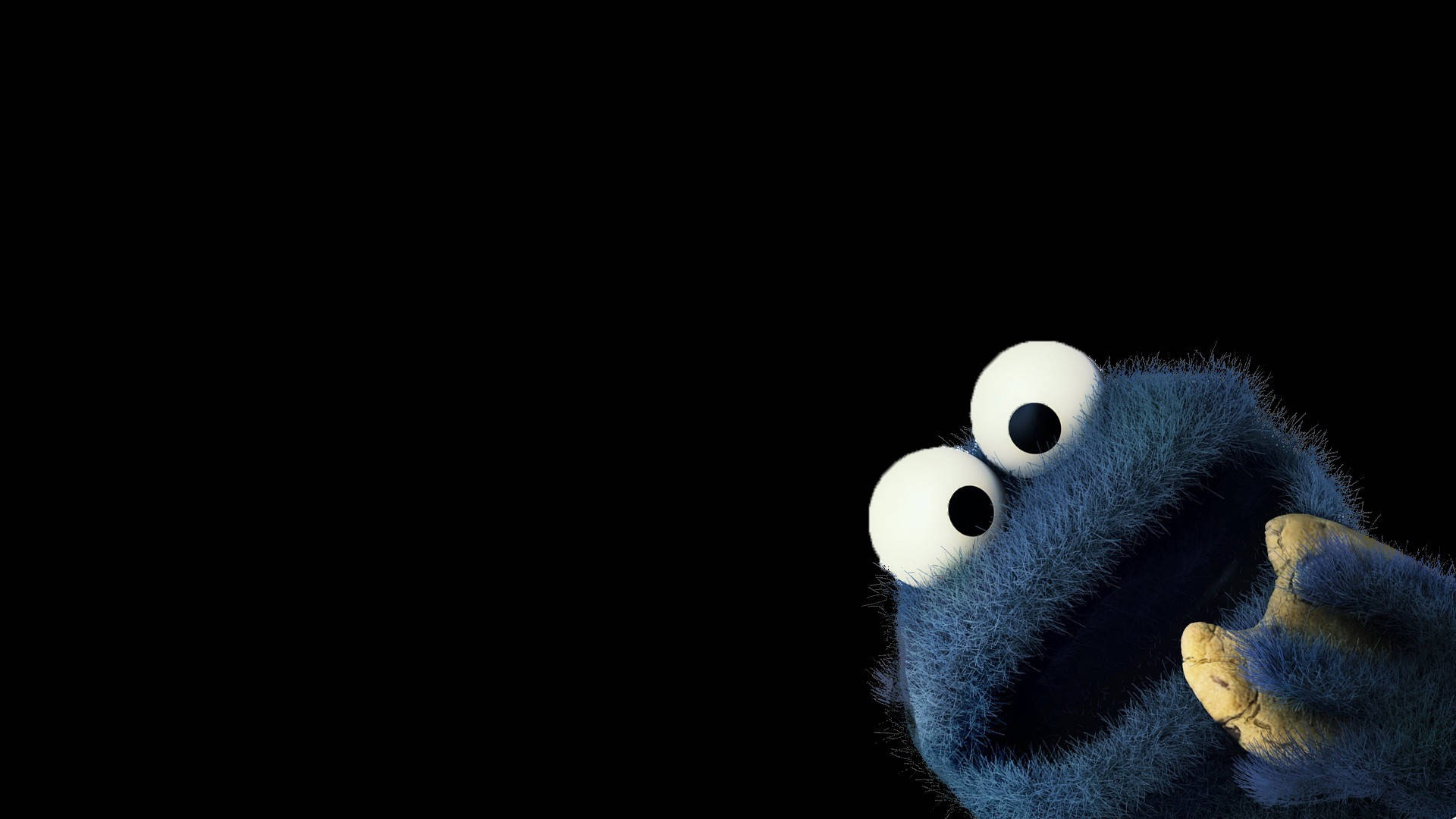 Cookie Monster Negru și Drăguț Fundal