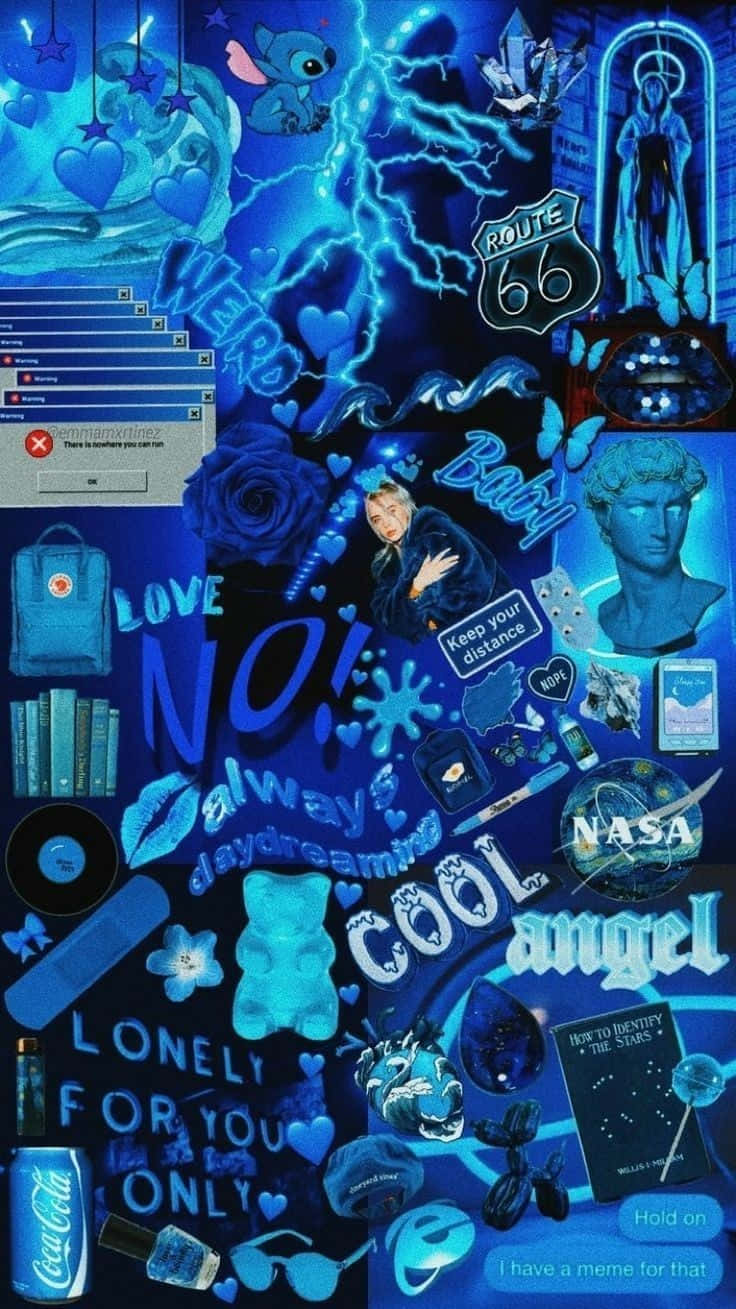 Cool Blue Baddie Collaj Fundal