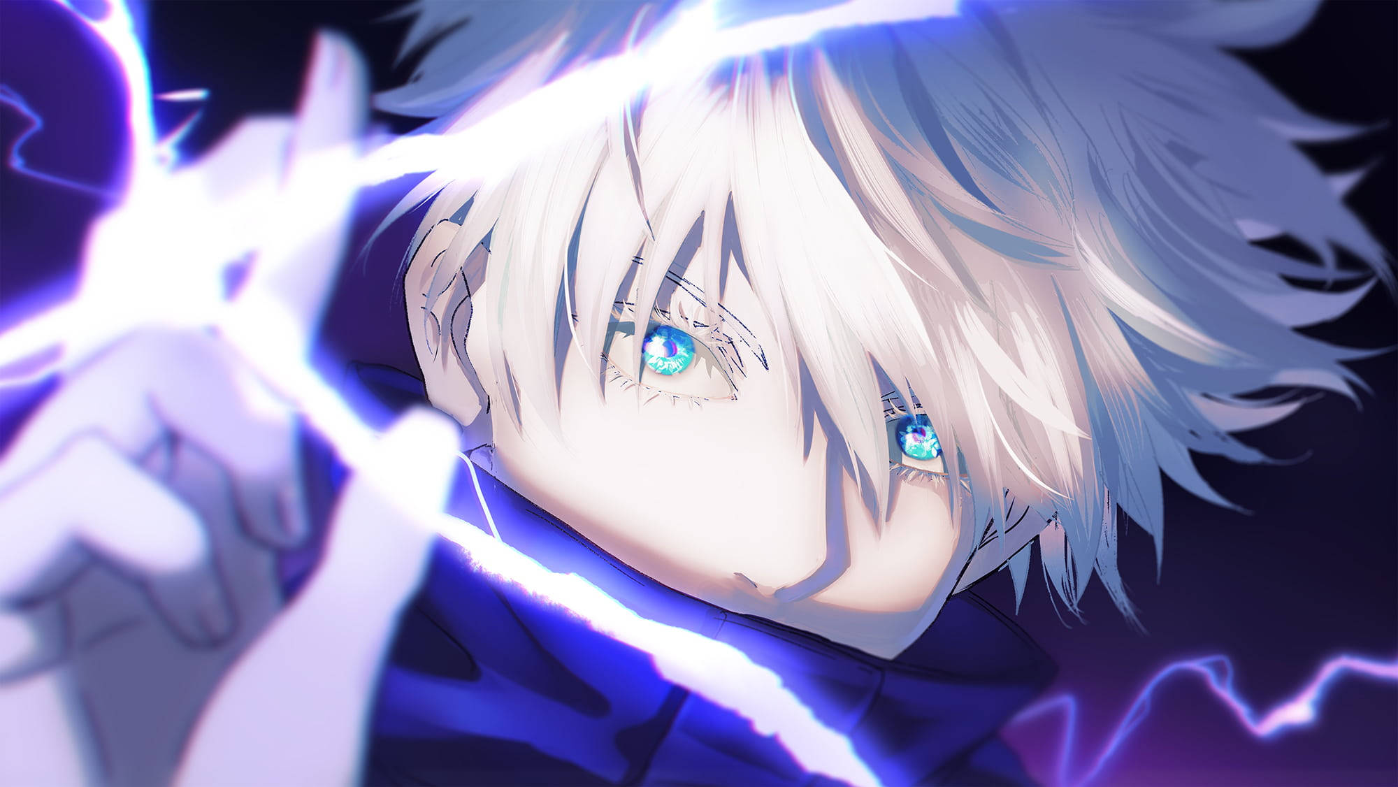 Cool Boy Anime Cu Ochi Strălucitori Fundal