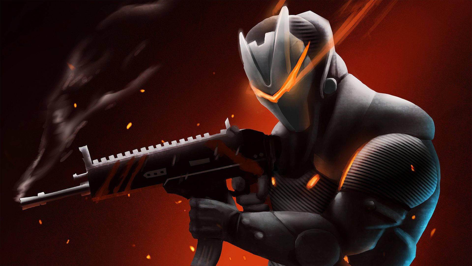 Cool Fortnite Omega trăgând Fundal