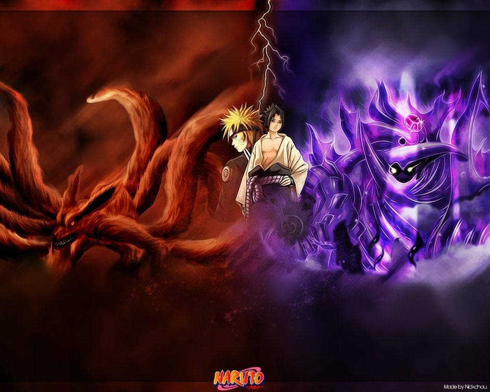 Cool Naruto Kurama și Susanoo Fundal
