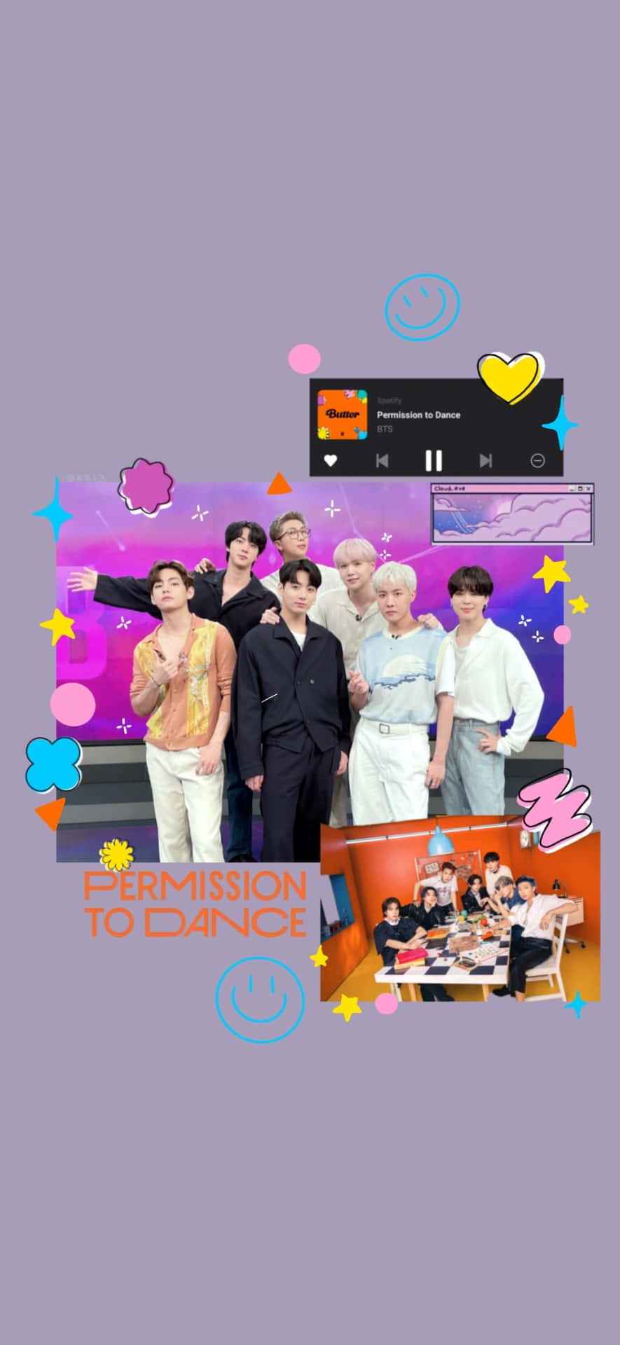 Coperta Albumului Debut Permission to Dance de BTS Fundal