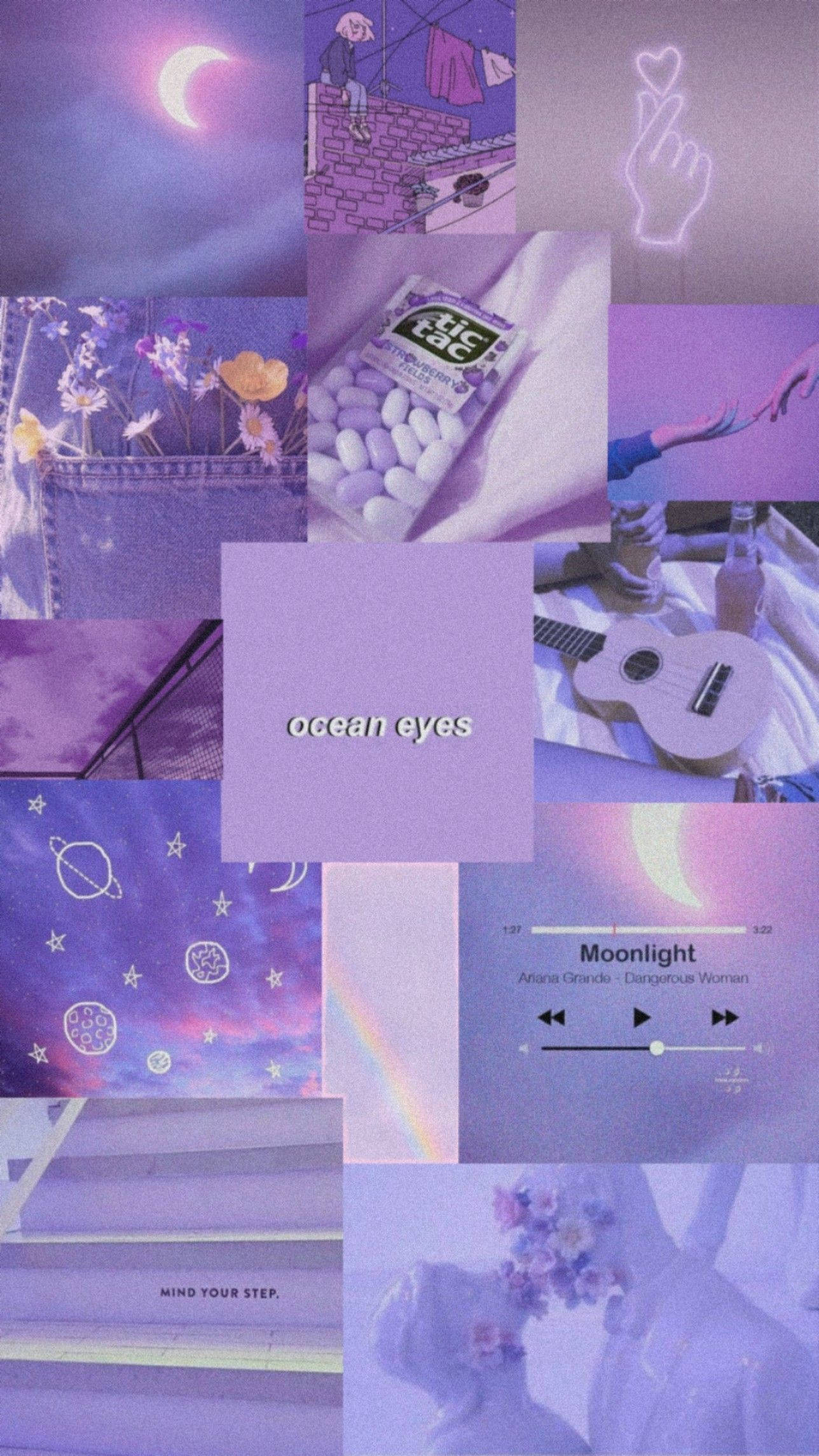 Copertă colaj mov pastel Fundal