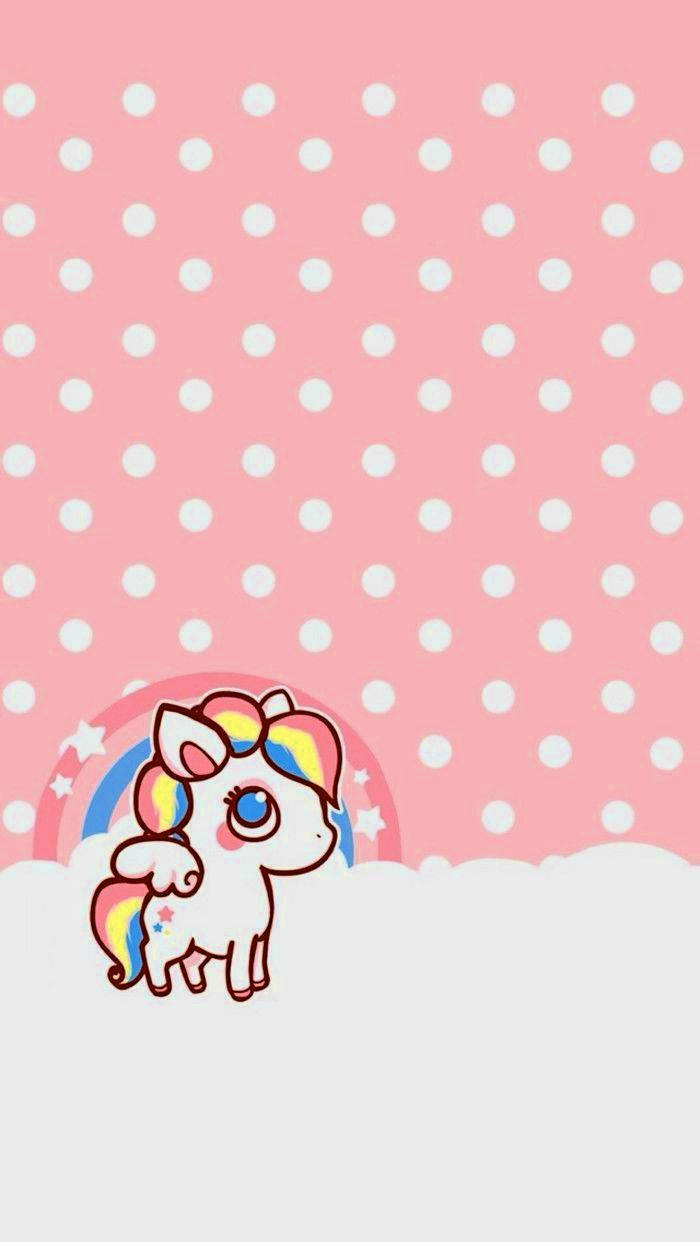 Copertă Foto Unicorn Kawaii Fundal