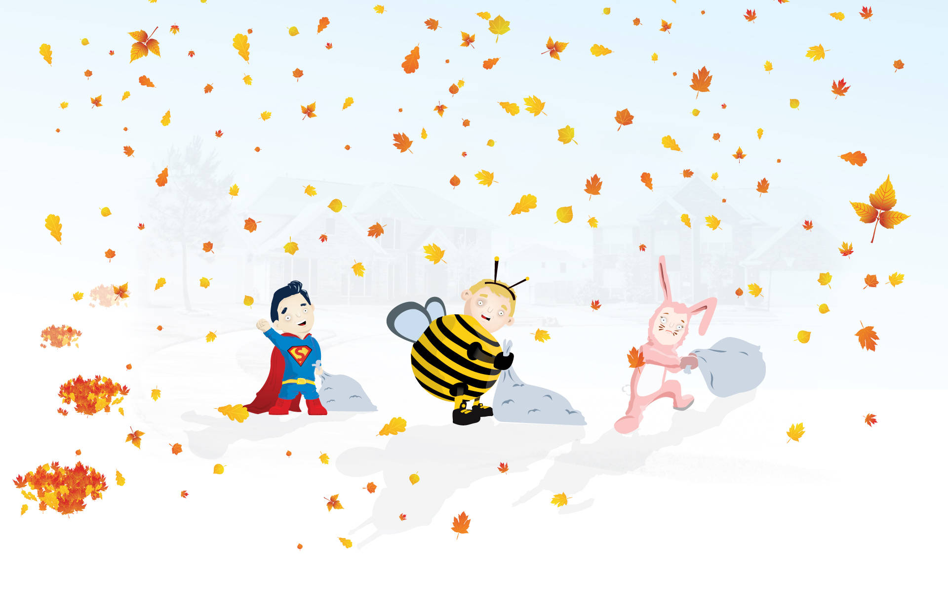 Copii adorabili de toamnă de Halloween Fundal