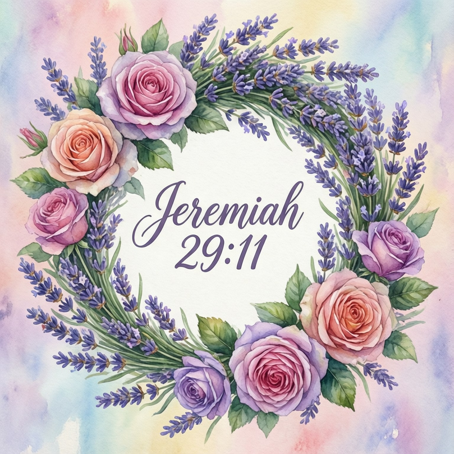Coroană Florală Ieremia 29:11 Fundal