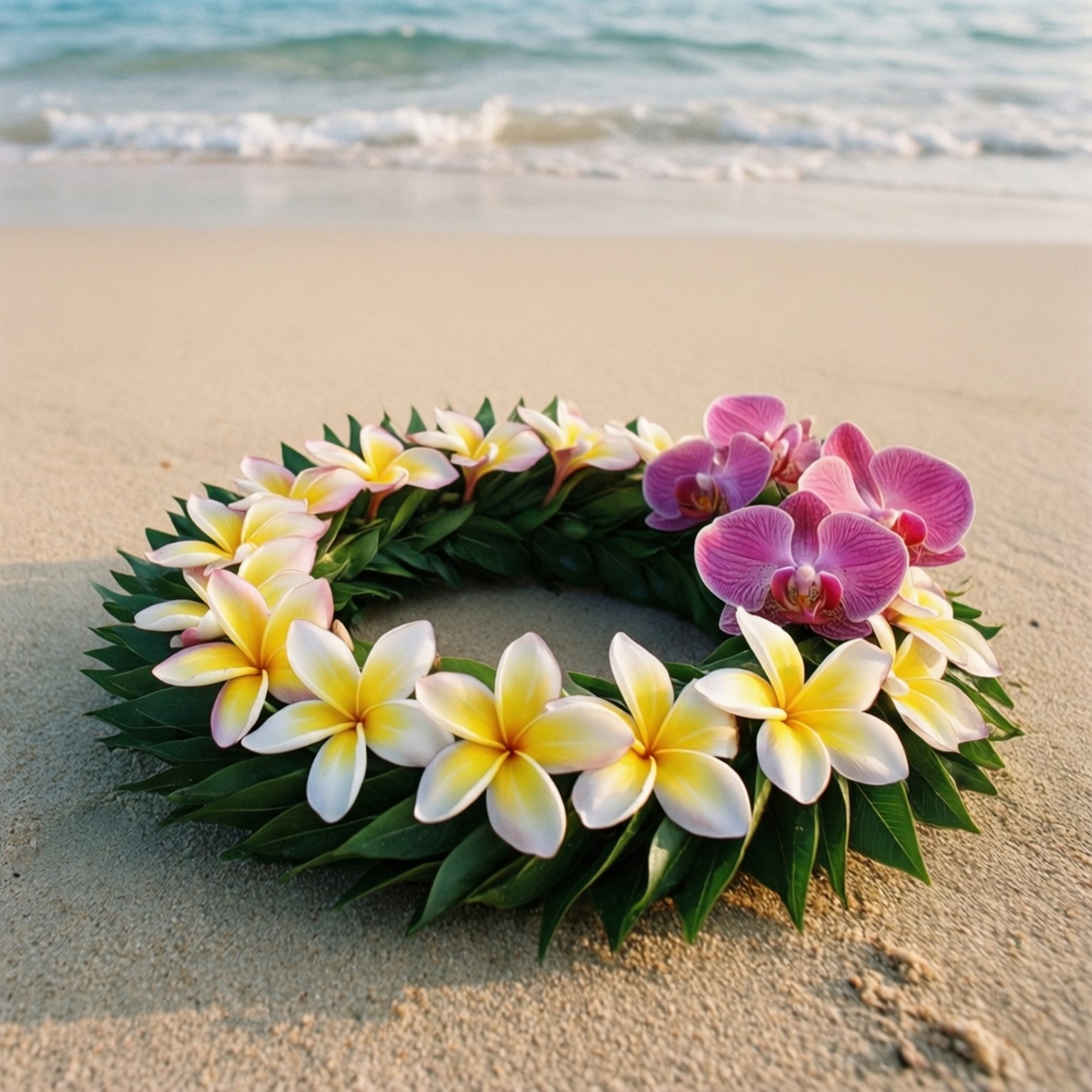 Coroană Florală Ohana Plajă Fundal
