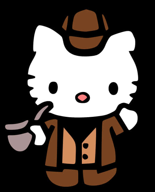 Costum de detectiv Hello Kitty Fundal