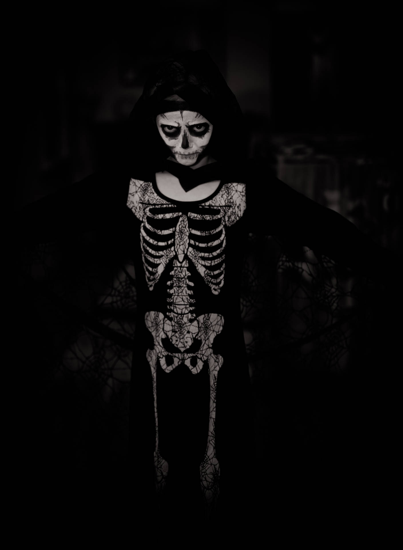 Tapet Costum de Halloween Schelet — GIF mobil Fundal