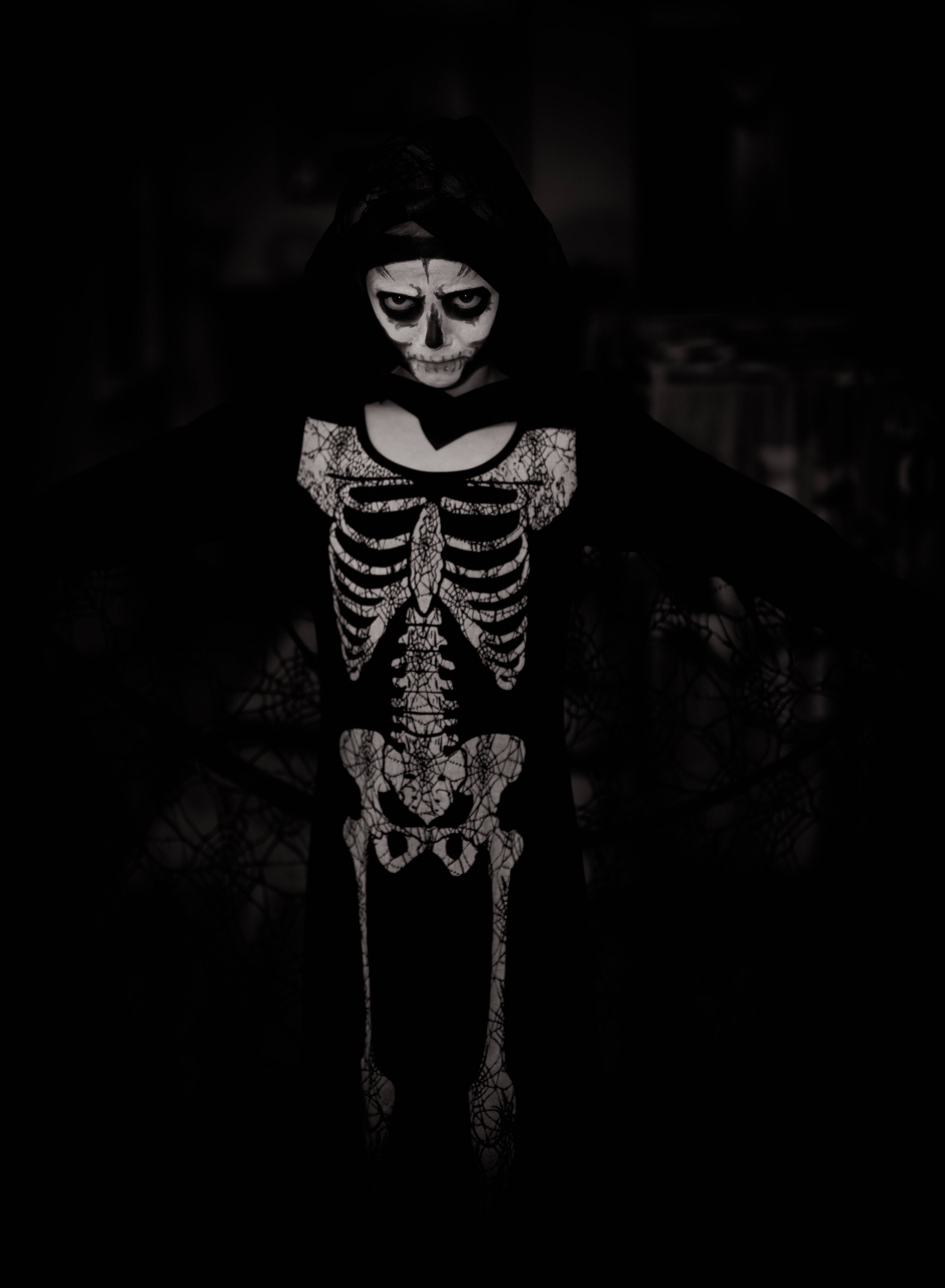 Costum de Halloween Schelet Fundal