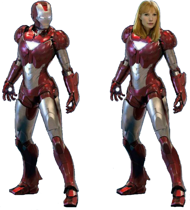 Costum Iron Man cu cap de femeie editare Fundal