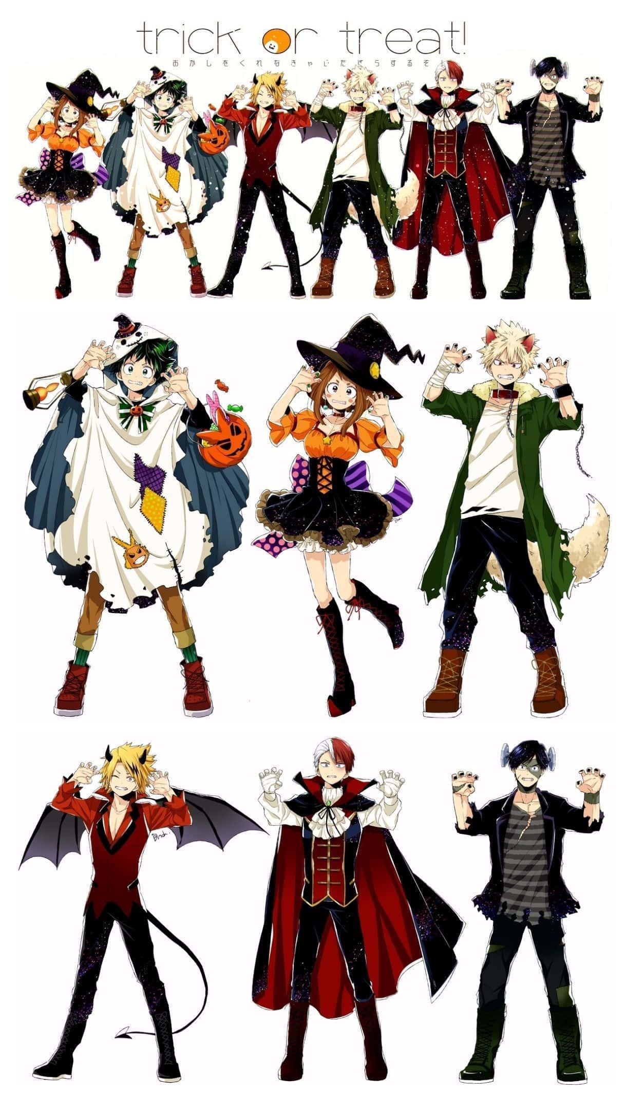 Costume de Halloween My Hero Academia pentru Trick or Treat Fundal