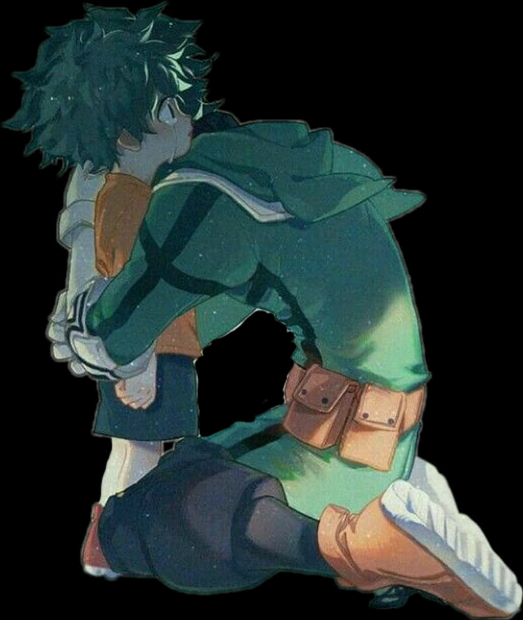 Costumul de erou Deku văzut din spate Fundal