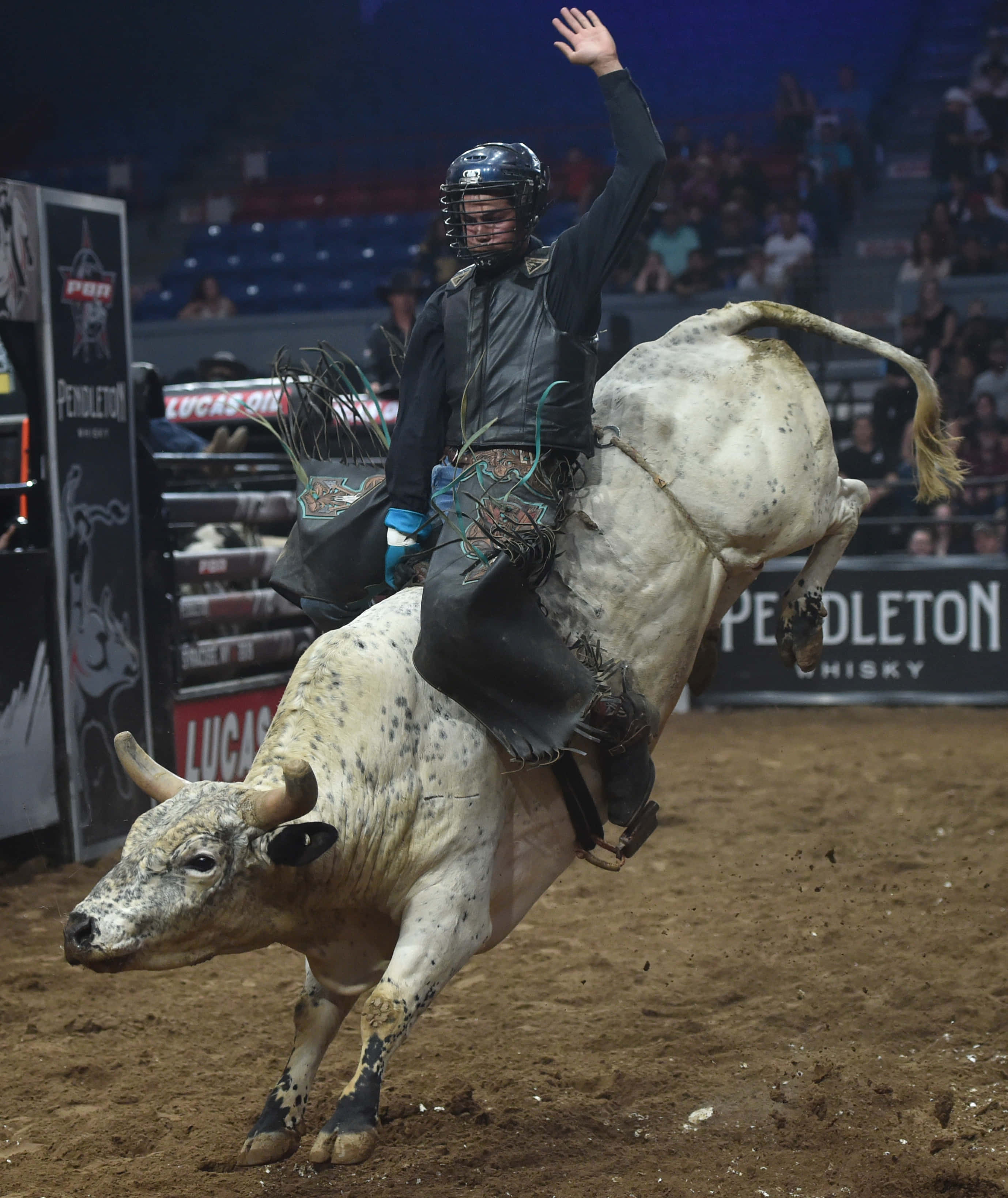 "Cowboy Launches Into Action During Bull Riding Competition" Fundal