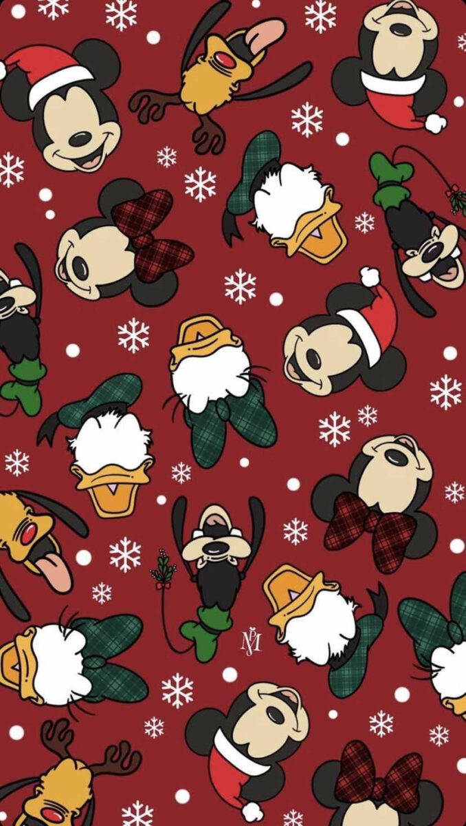 Crăciun Disney iPhone Mickey Mouse și prietenii Fundal