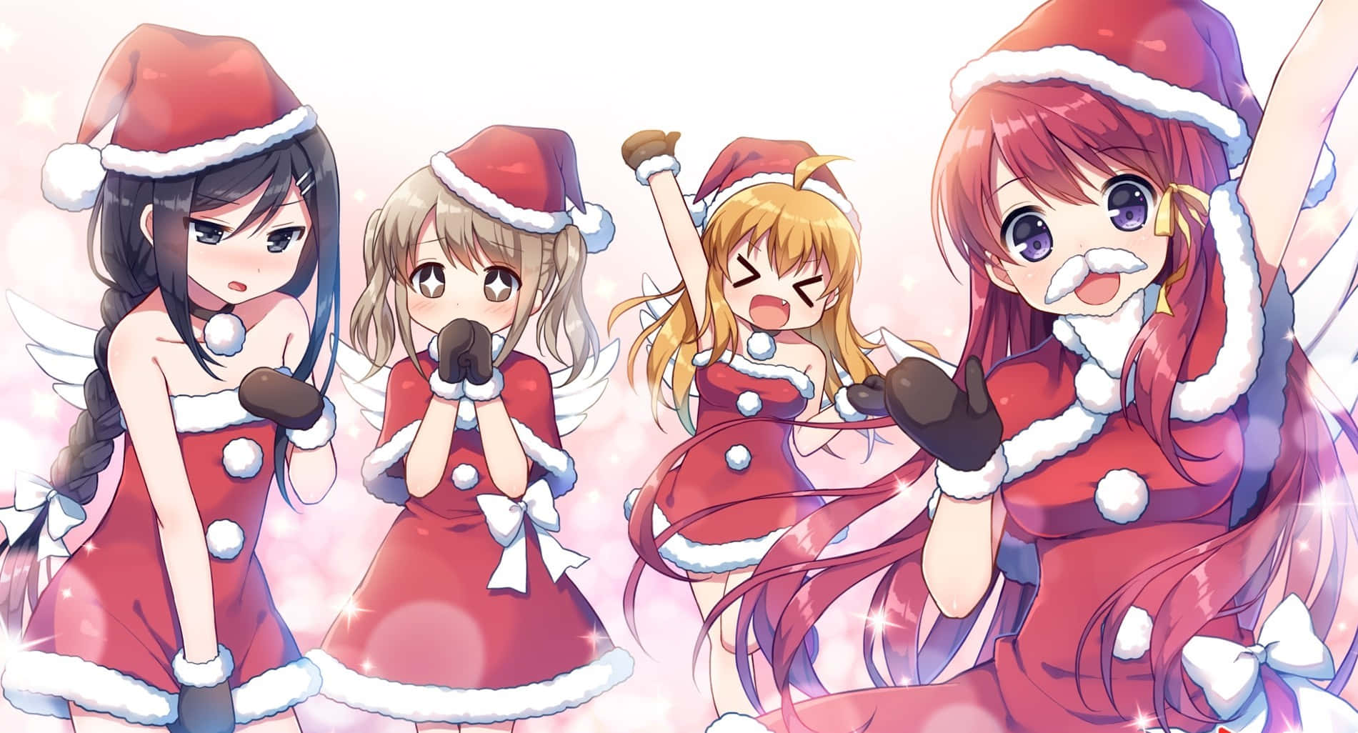 Crăciunul vine mai devreme cu acest fundal festiv în stil Anime Fundal