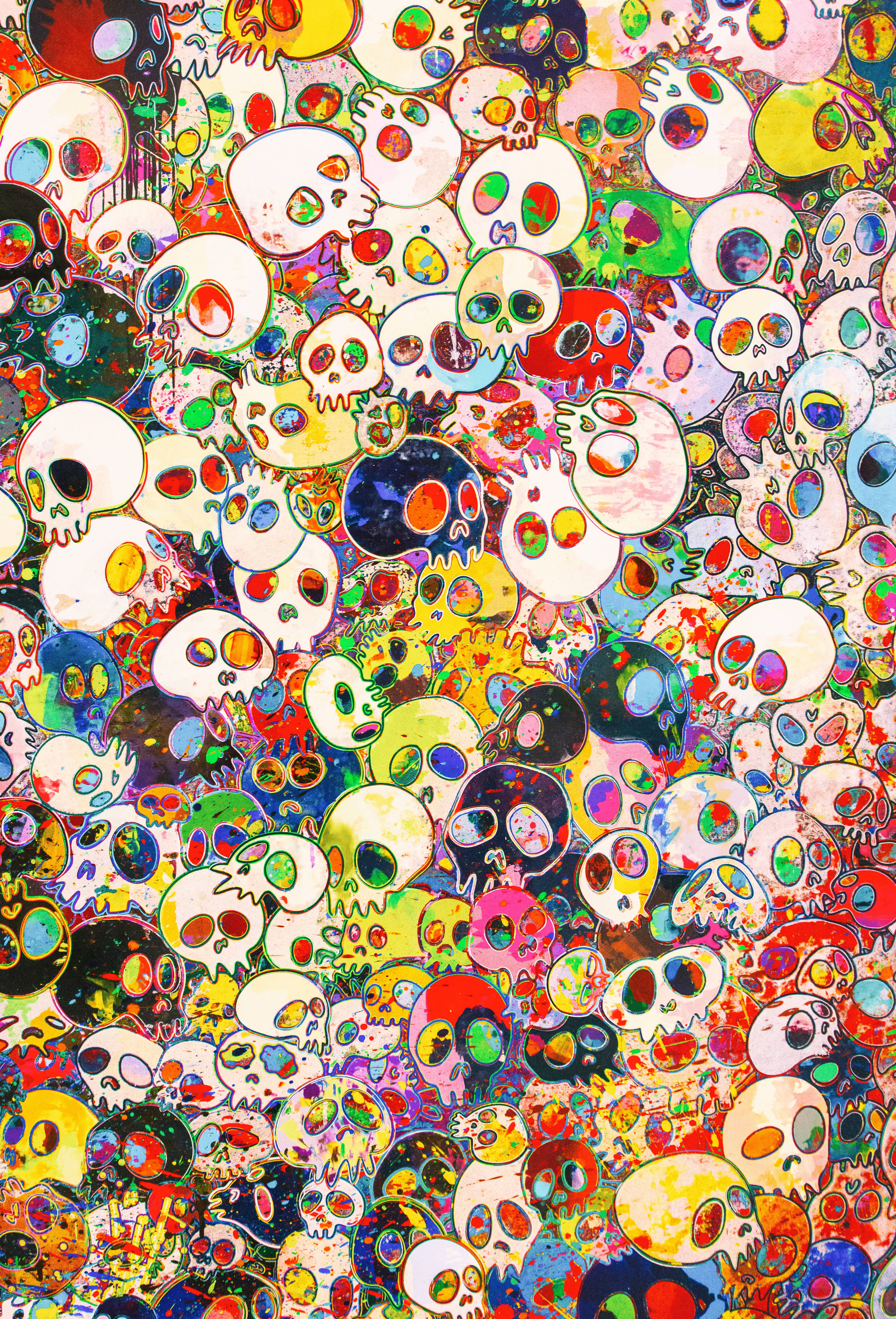 Craniile Takashi Murakami mari 4K Fundal