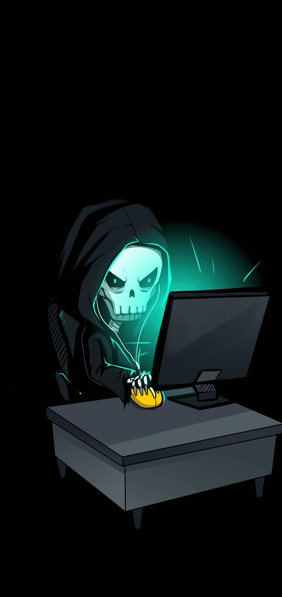 Craniu Grafic cu Calculator Hacking Android Fundal