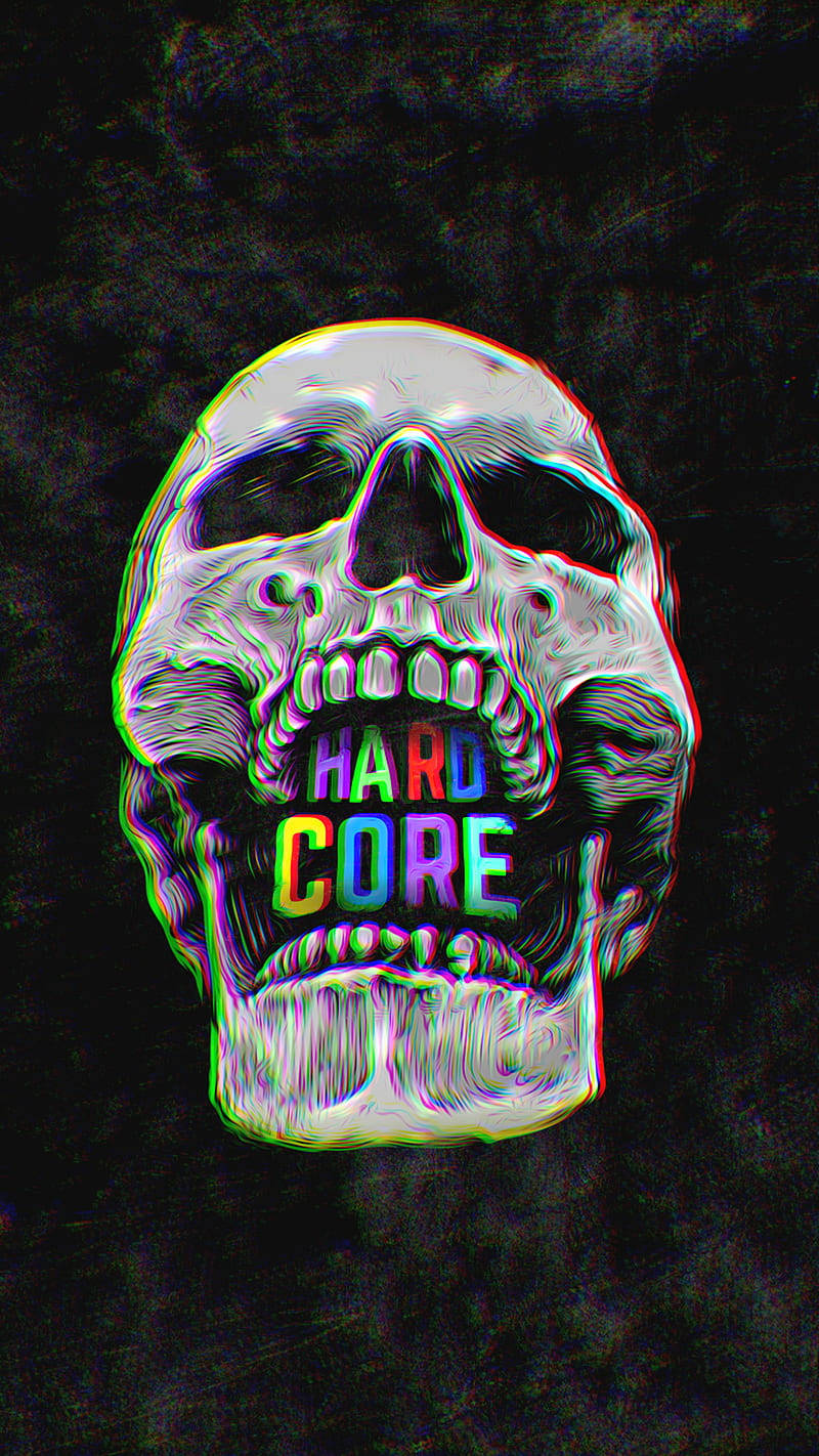 Craniu Hardcore Trippy Estetică Fundal