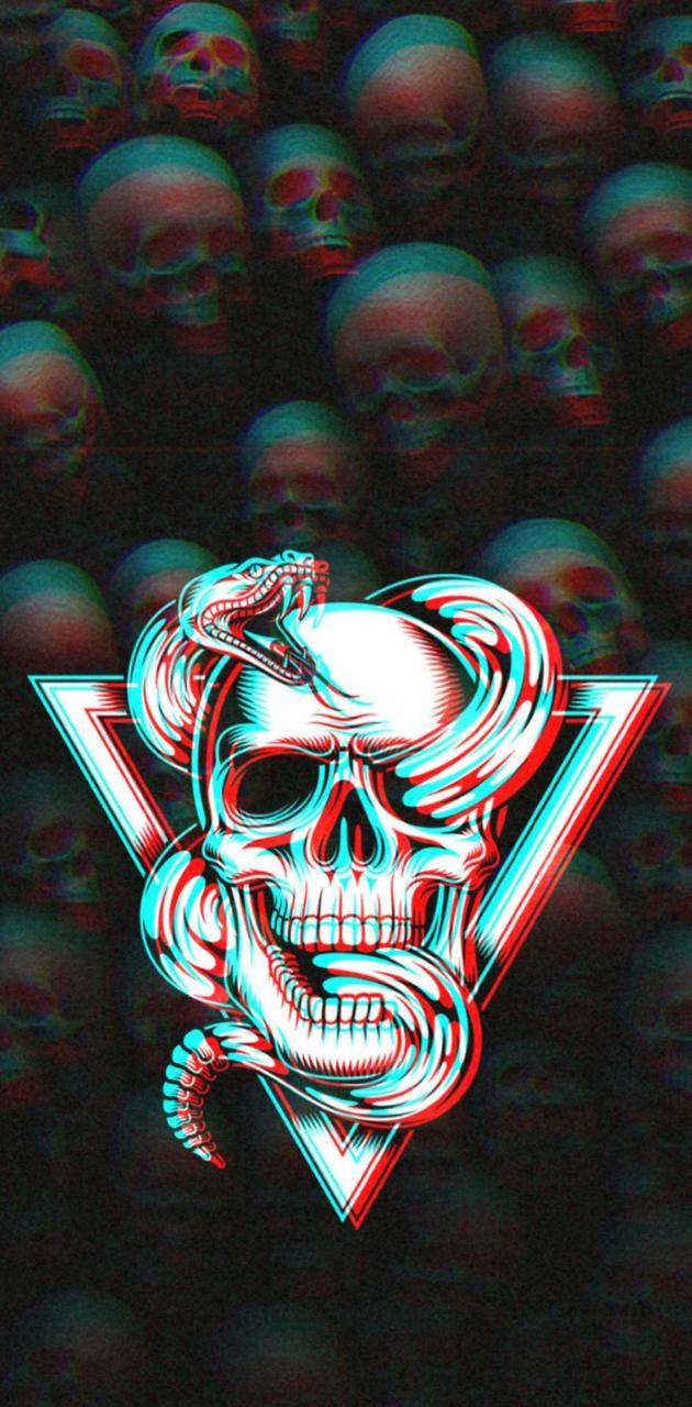 Craniu și Șarpe Estetică Trippy Fundal