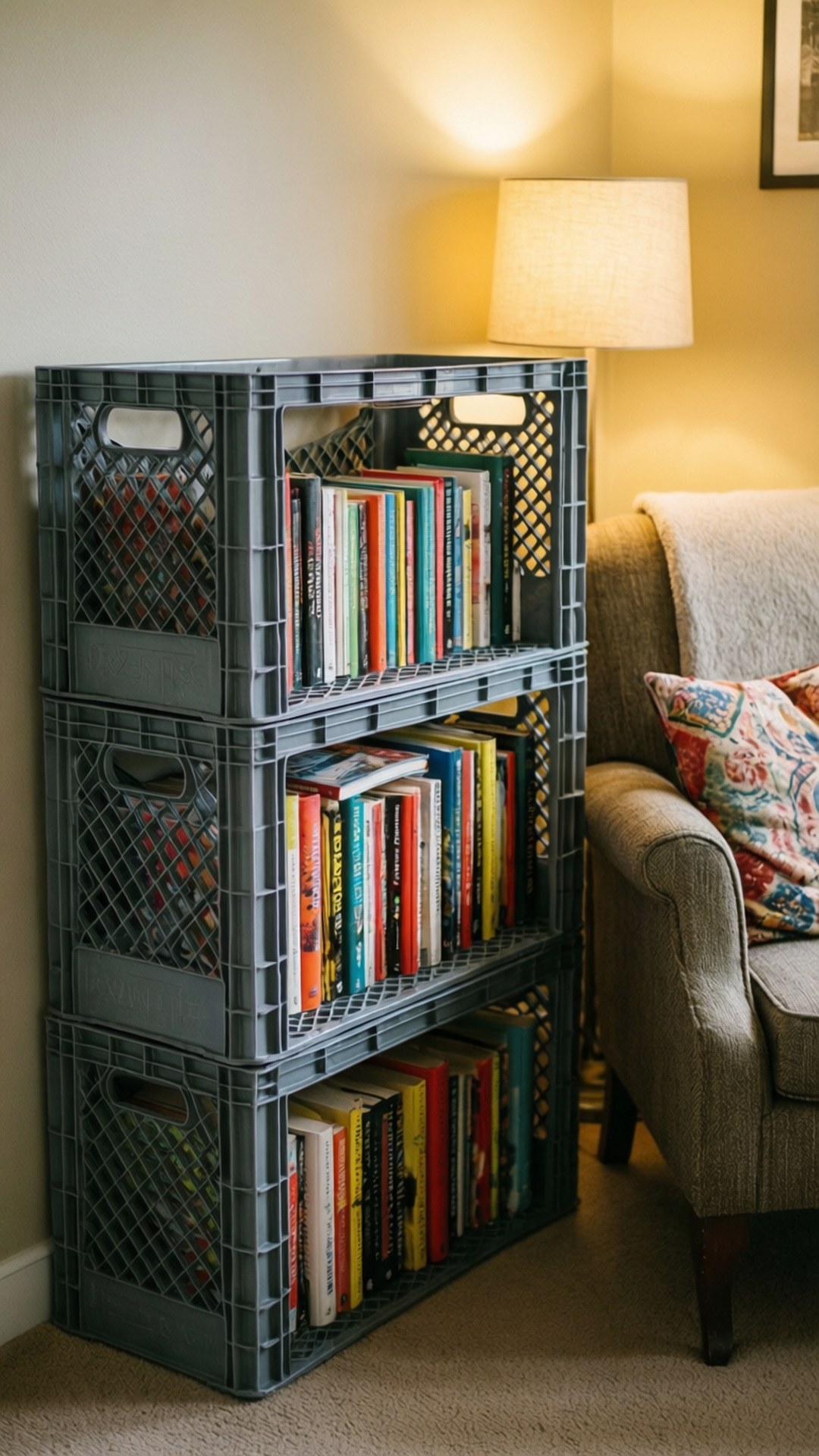 Crate Bookshelf Cozy Fundal