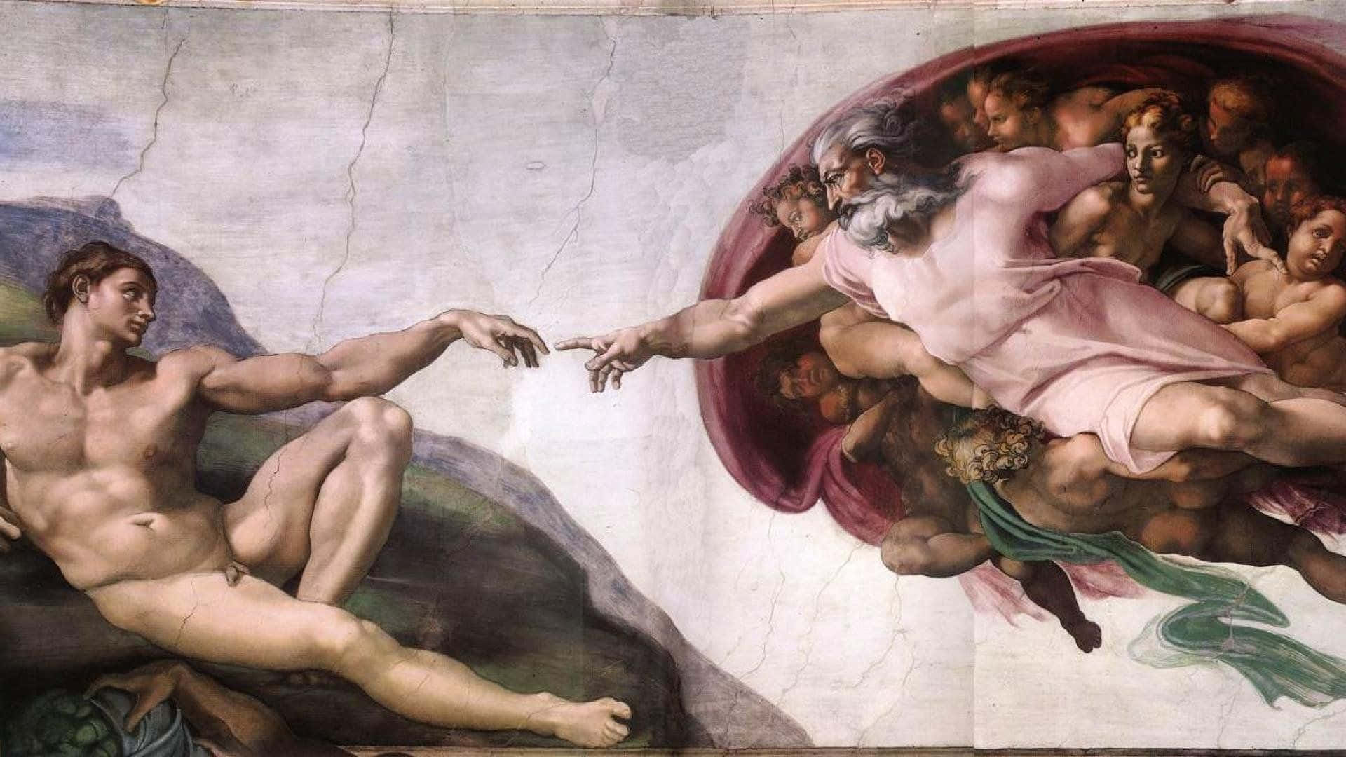 Crearea lui Adam 4K orizontal Fundal