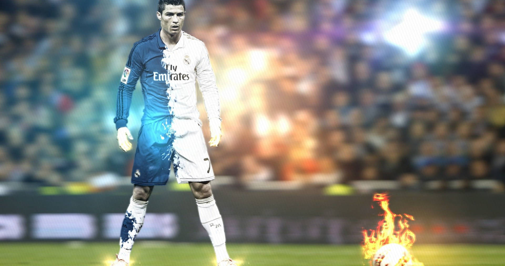 Cristiano Ronaldo Feroce Artwork wallpaper. — Cristiano Ronaldo Fundal