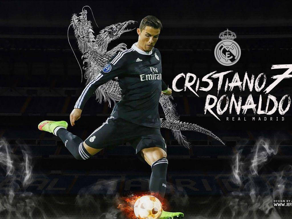 Tapet Cristiano Ronaldo Sigla Real Madrid. — Cristiano Ronaldo Fundal