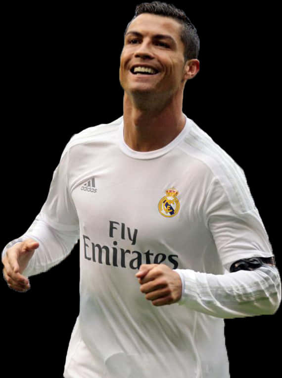 Cristiano Ronaldo echipament alb Real Madrid Fundal