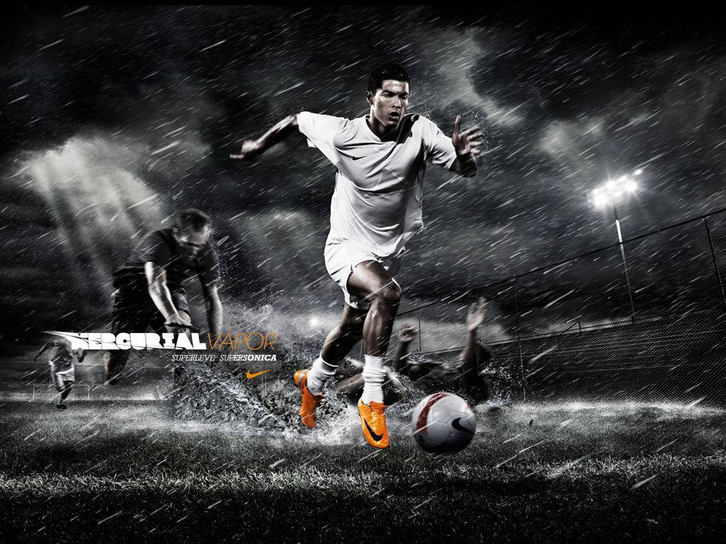 Cristiano Ronaldo este gata să cucerească lumea în campania sa Nike #JustDoIt. Fundal