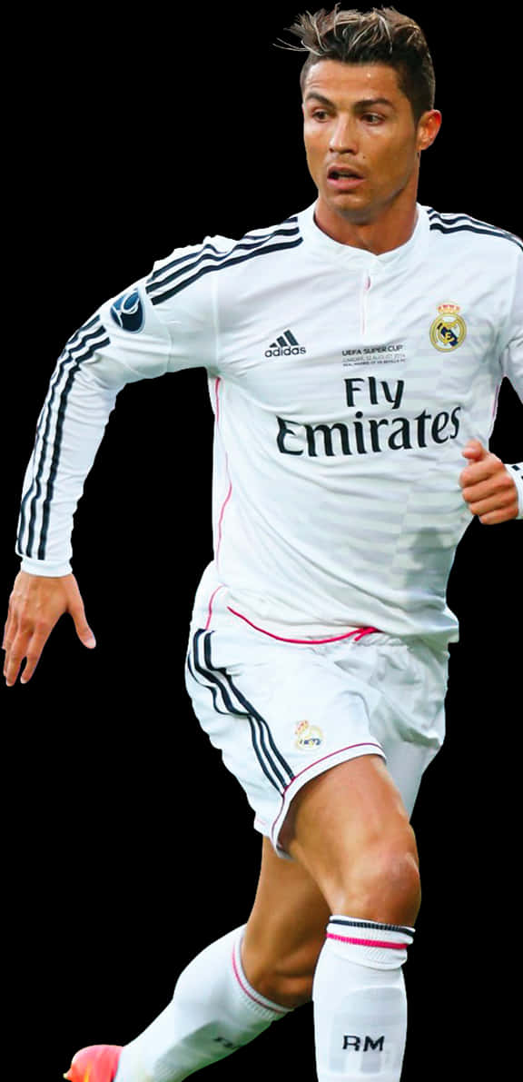 Cristiano Ronaldo în acțiune pentru Real Madrid Fundal