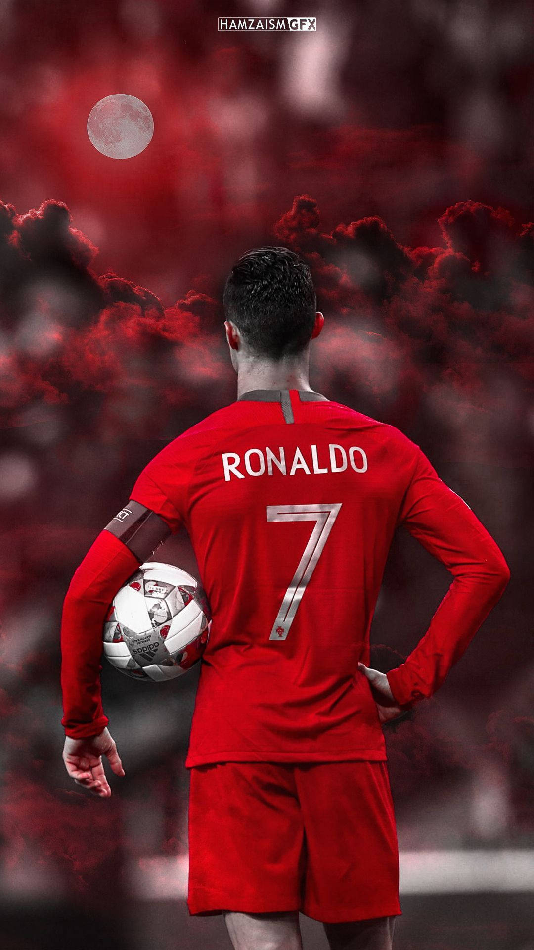 Cristiano Ronaldo Portughez Cool Roșu Estetic Fundal