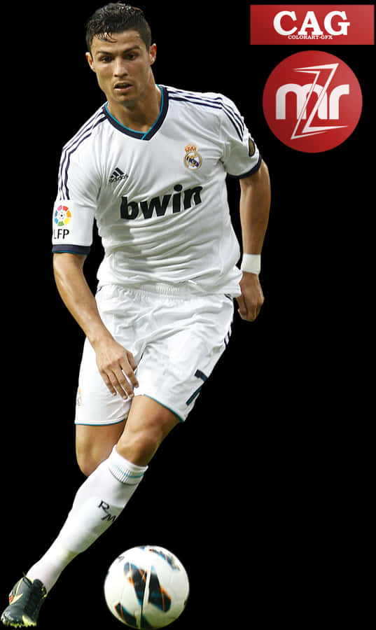 Cristiano Ronaldo Real Madrid în Acțiune Fundal