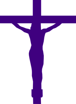 Cruce și figură abstractă violet Fundal